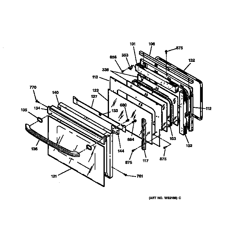 GE JTP15BA3BB door diagram