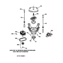 GE WWSE3160A0AA suspension, pump & drive components diagram