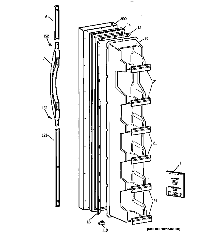 Kenmore 36348042897 freezer door diagram