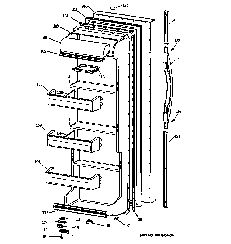 Kenmore 36348042897 fresh food door diagram