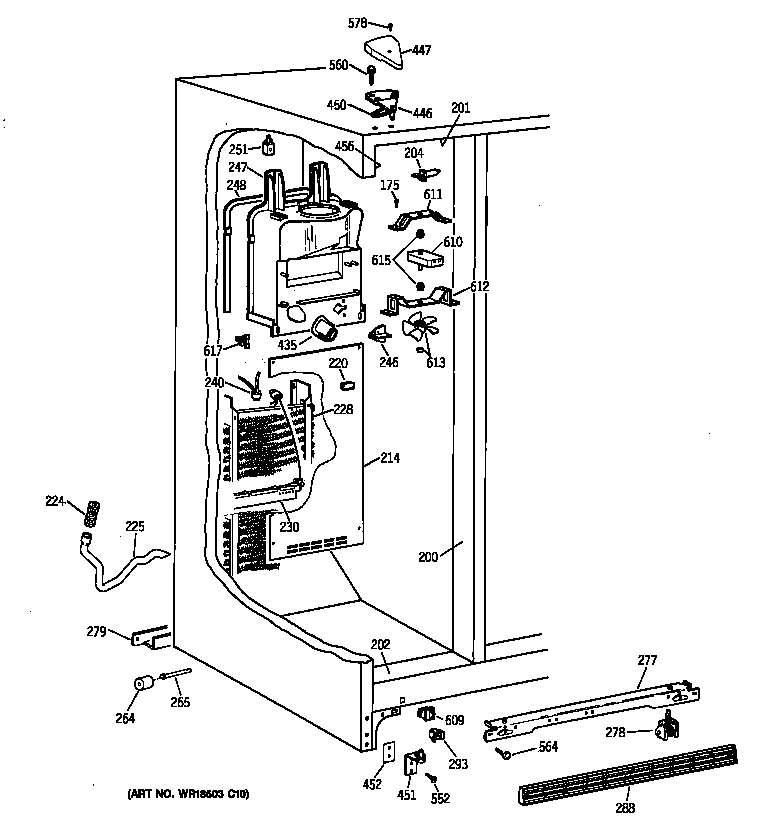 Kenmore 36348042897 freezer section diagram