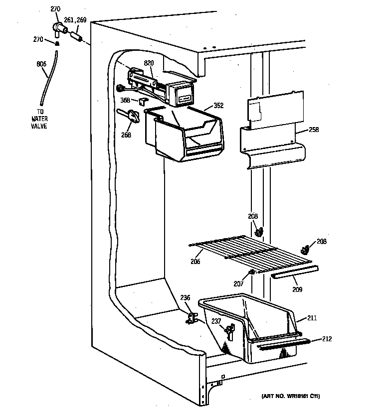 Kenmore 36348042897 freezer section diagram