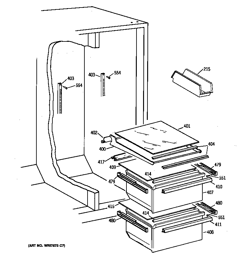 Kenmore 36348042897 fresh food section diagram