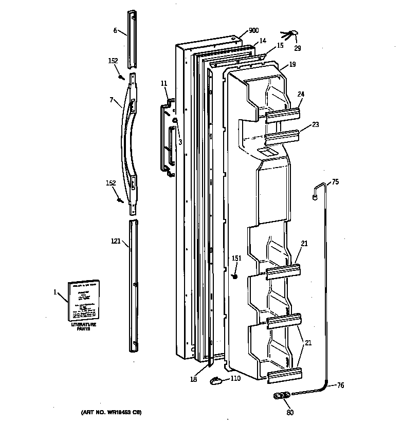 Kenmore 36358062897 freezer door diagram