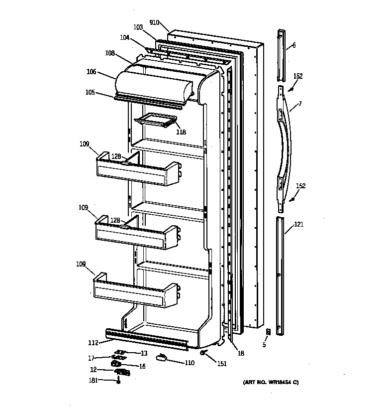 Kenmore 36358062897 fresh food door diagram