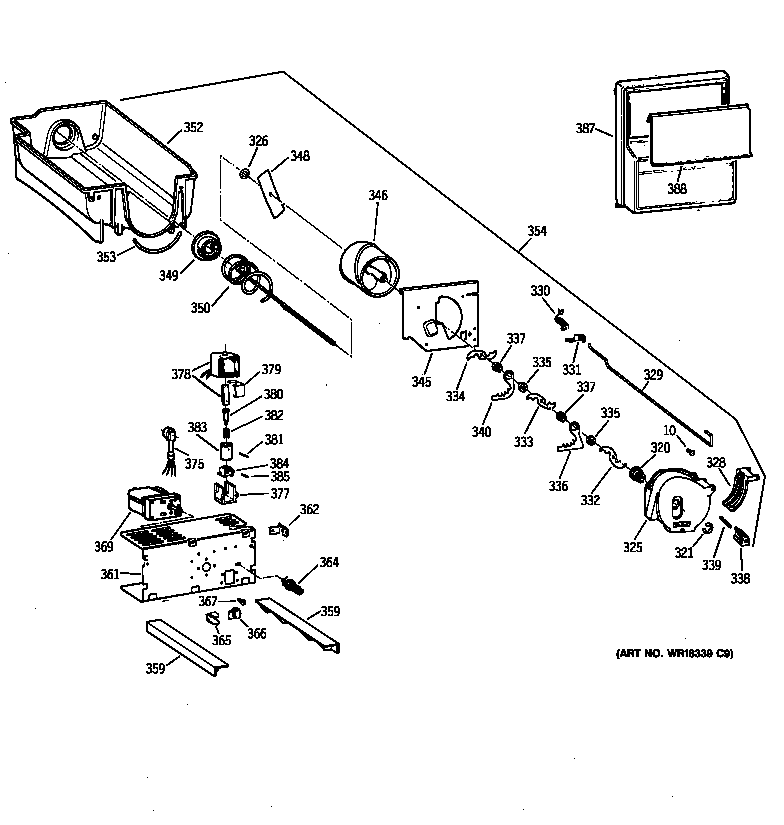 Kenmore 36358062897 ice bucket diagram