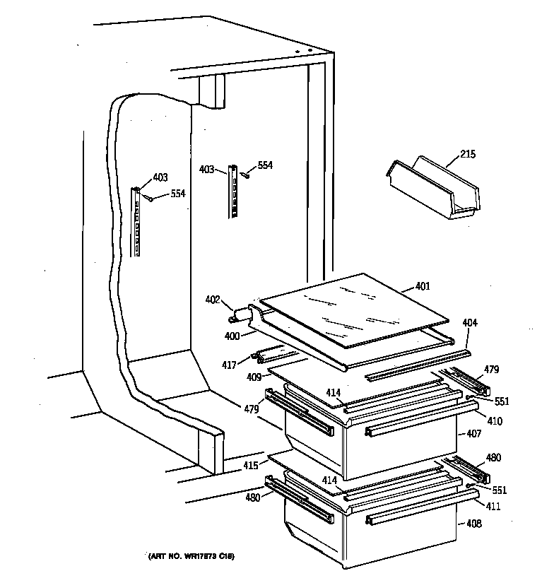Kenmore 36358062897 fresh food section diagram