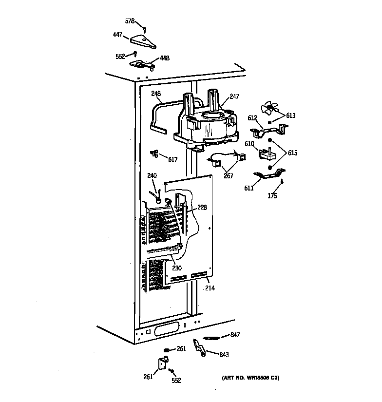 Kenmore 36358472897 freezer section diagram
