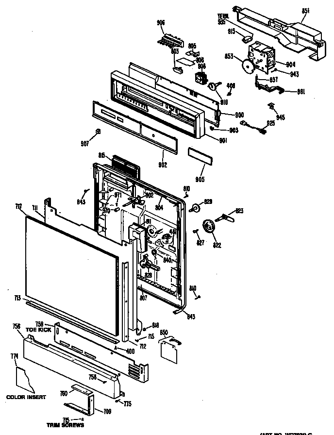 GE GSD1140M35 door diagram