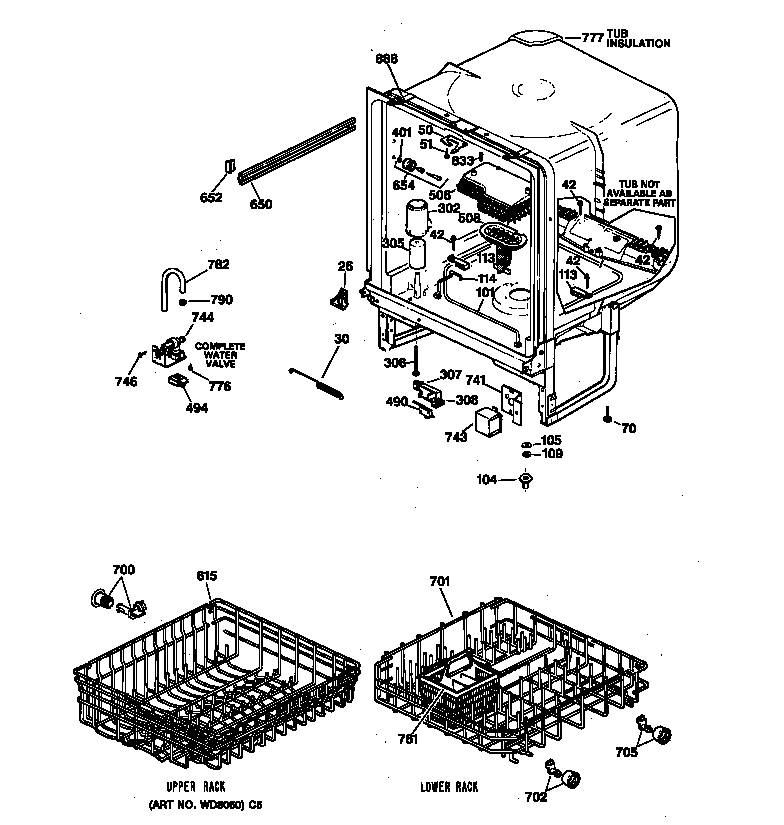 Kenmore 36314191992 body parts diagram