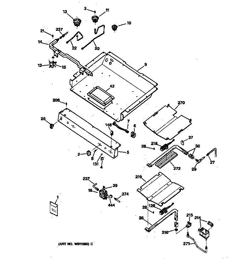 Kenmore 36275897000 burner parts diagram