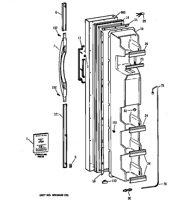 Kenmore 36350627000 freezer door diagram
