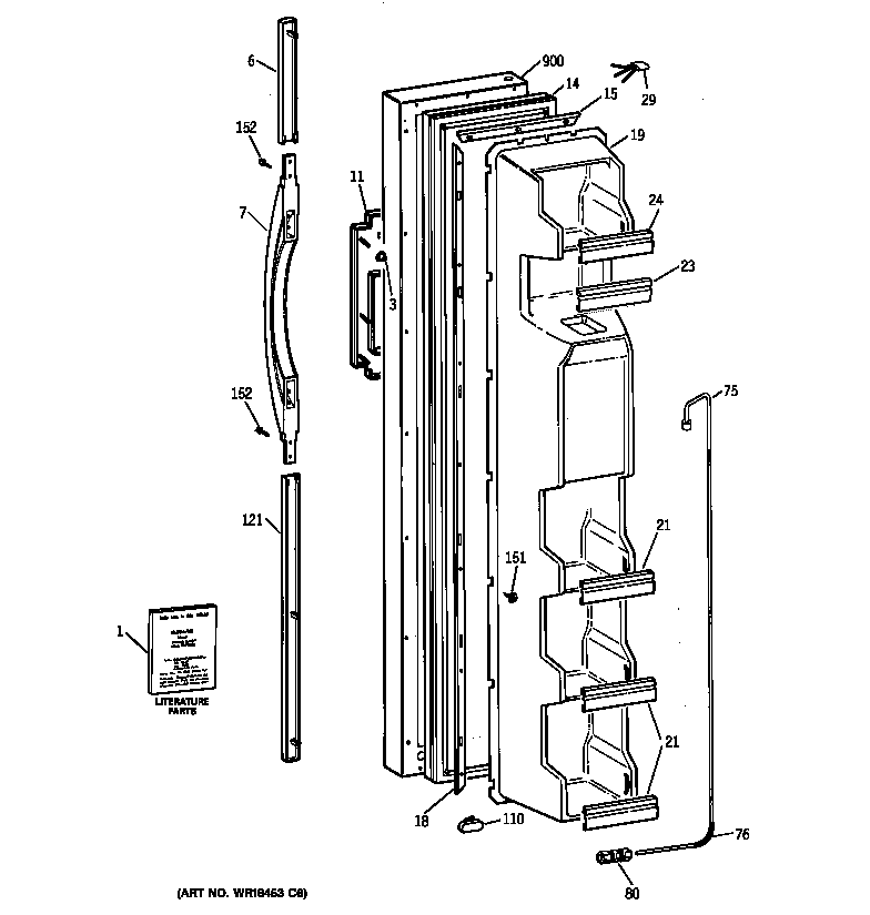 Kenmore 36350222000 freezer door diagram