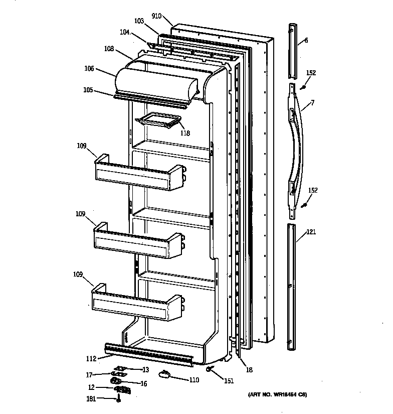 Kenmore 36350222000 fresh food door diagram