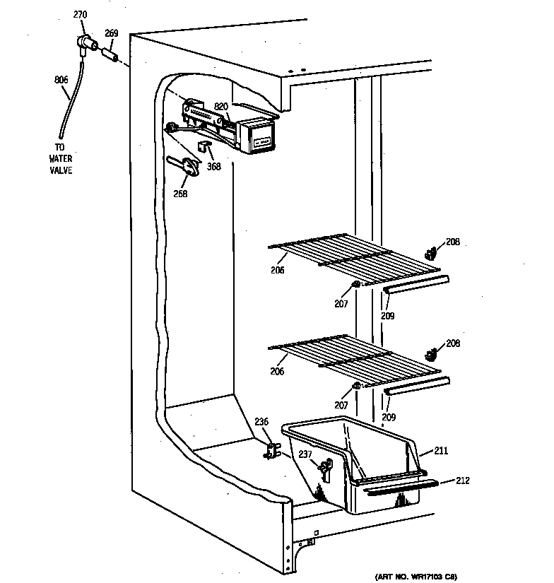 Kenmore 36350222000 freezer section diagram
