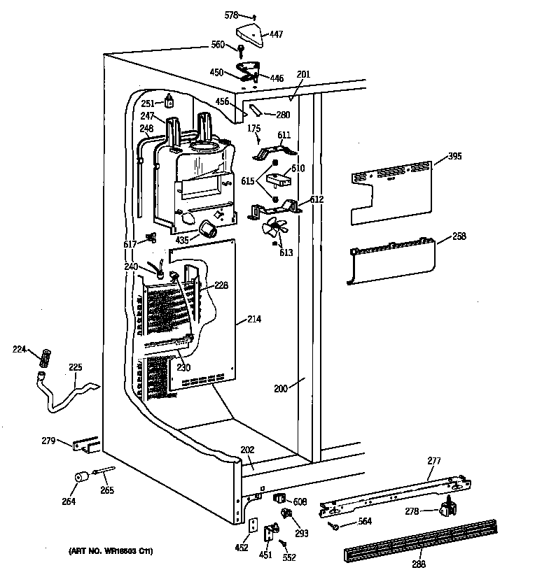 Kenmore 36350232000 freezer section diagram