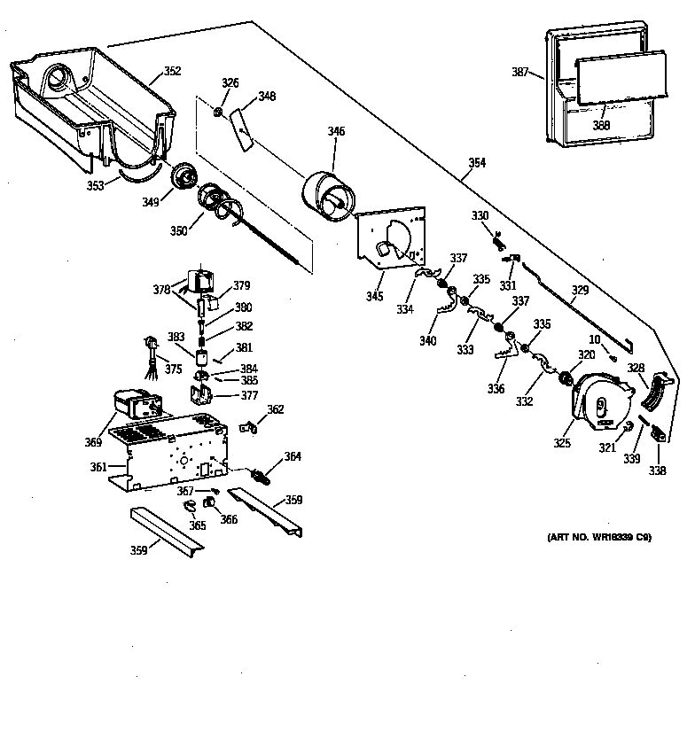 Kenmore 36350232000 ice bucket diagram
