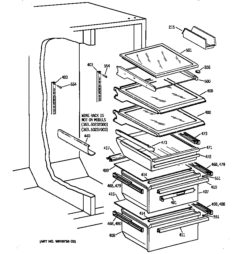 Kenmore 36350232000 fresh food section diagram