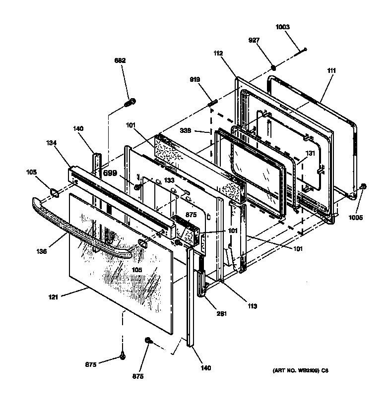 GE JBP79WB1WW door diagram