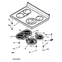 GE JB960TB1WW cooktop diagram