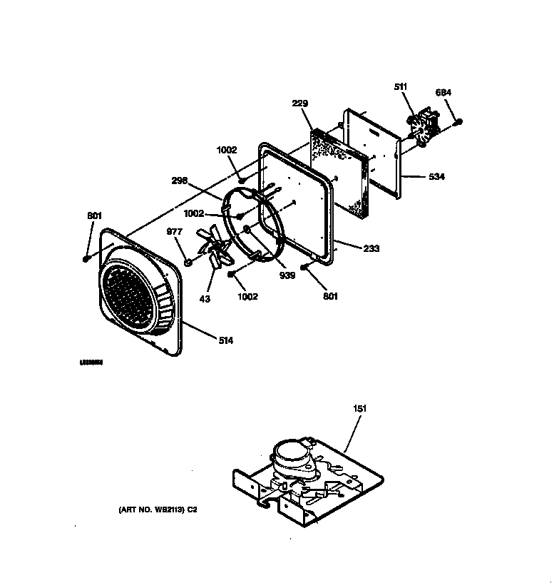 GE JB960TB1WW door lock & fan diagram