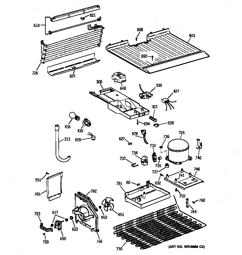 GE TBX16SABNLAA unit parts diagram