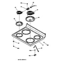GE JBP30WB2WW cooktop diagram