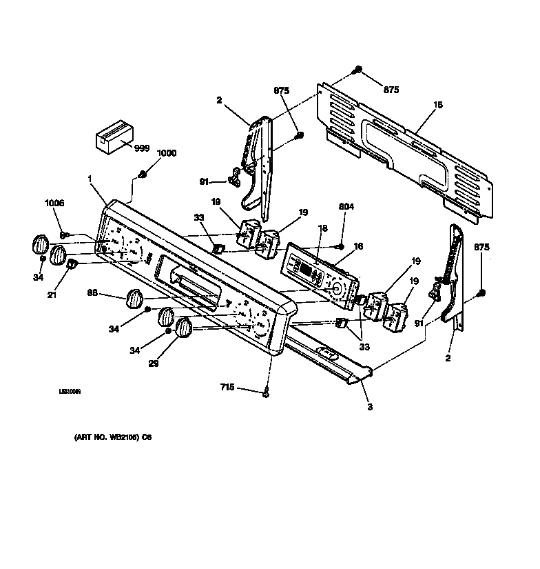 GE JBP66WB2WW control panel diagram