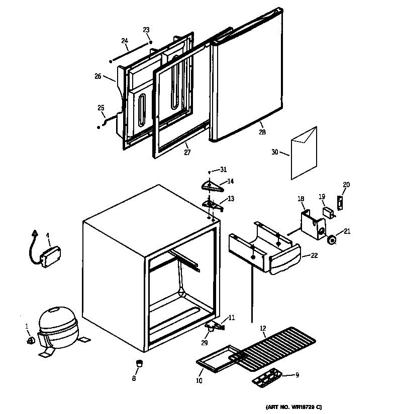 GE TAX2SNCBL refrigerator diagram