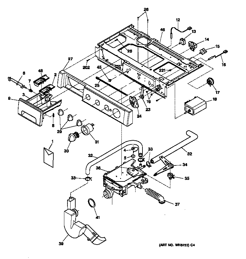 GE SH208W0WW control panel diagram
