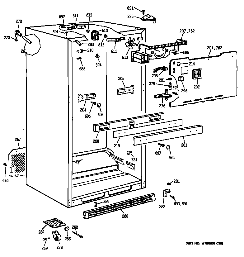 GE TBM18GADBRWW cabinet diagram