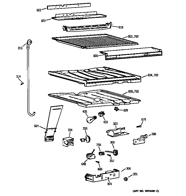 GE TBM18GADBRWW compartment separator parts diagram