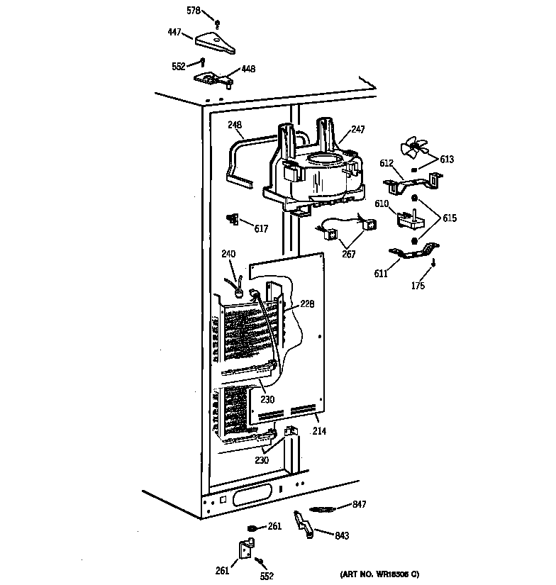 Kenmore 36359492990 freezer section diagram