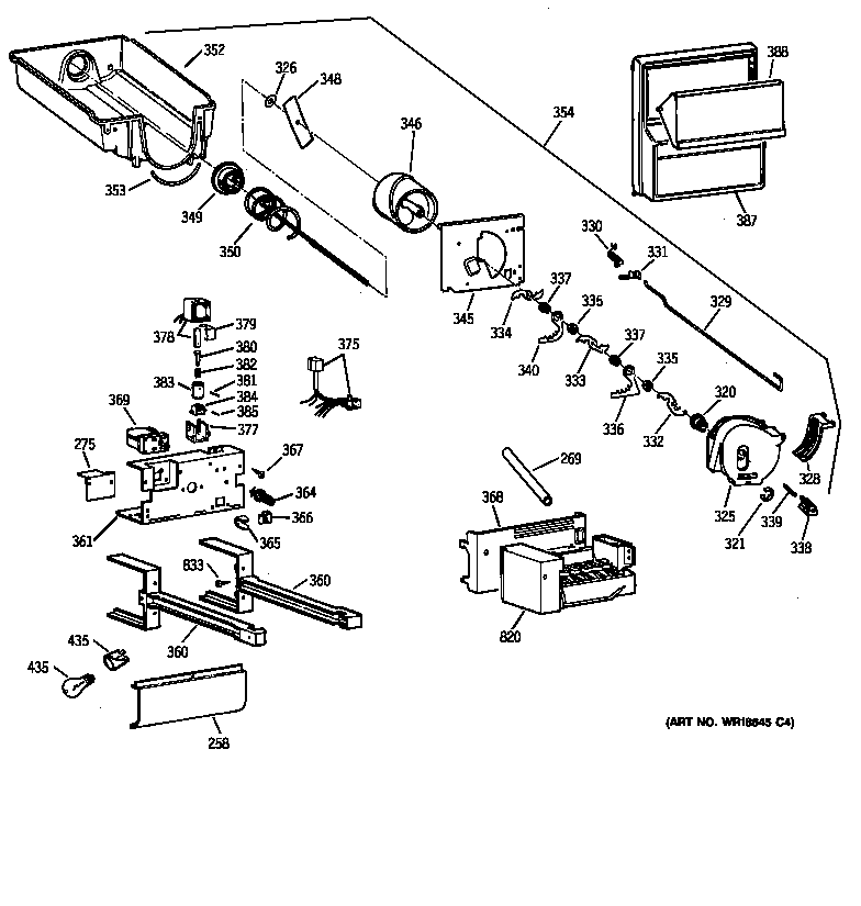 Kenmore 36359492990 ice bucket diagram