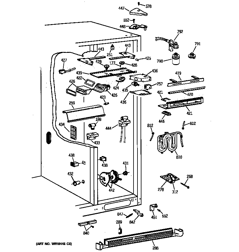 Kenmore 36359492990 fresh food section diagram