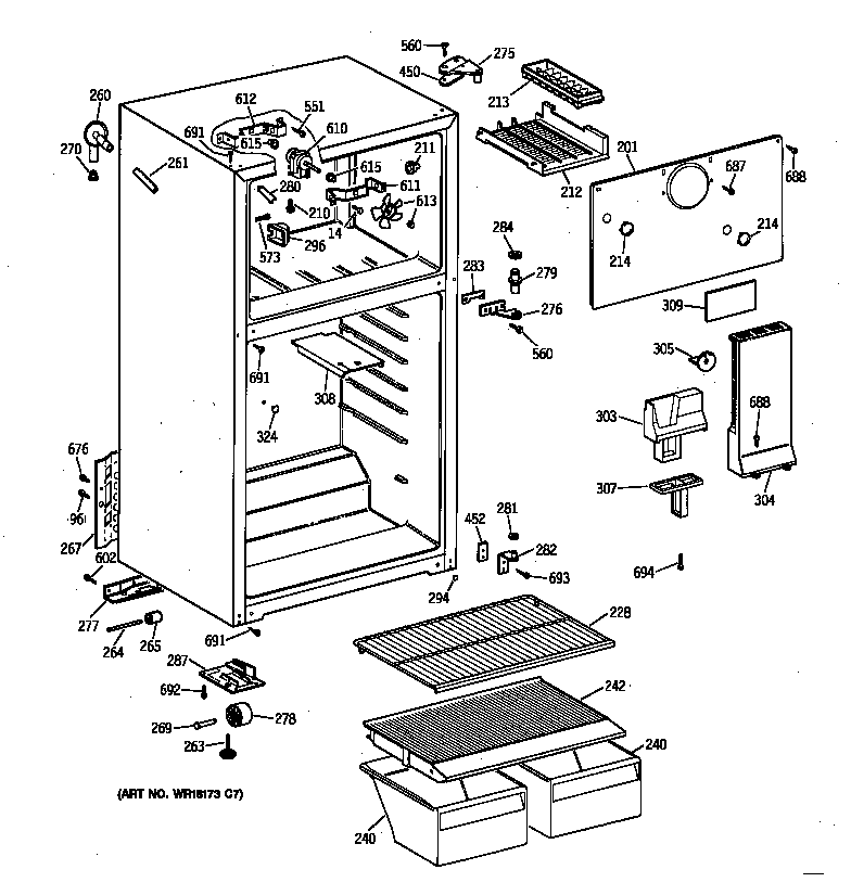 GE TBT14SAZBRAD cabinet diagram