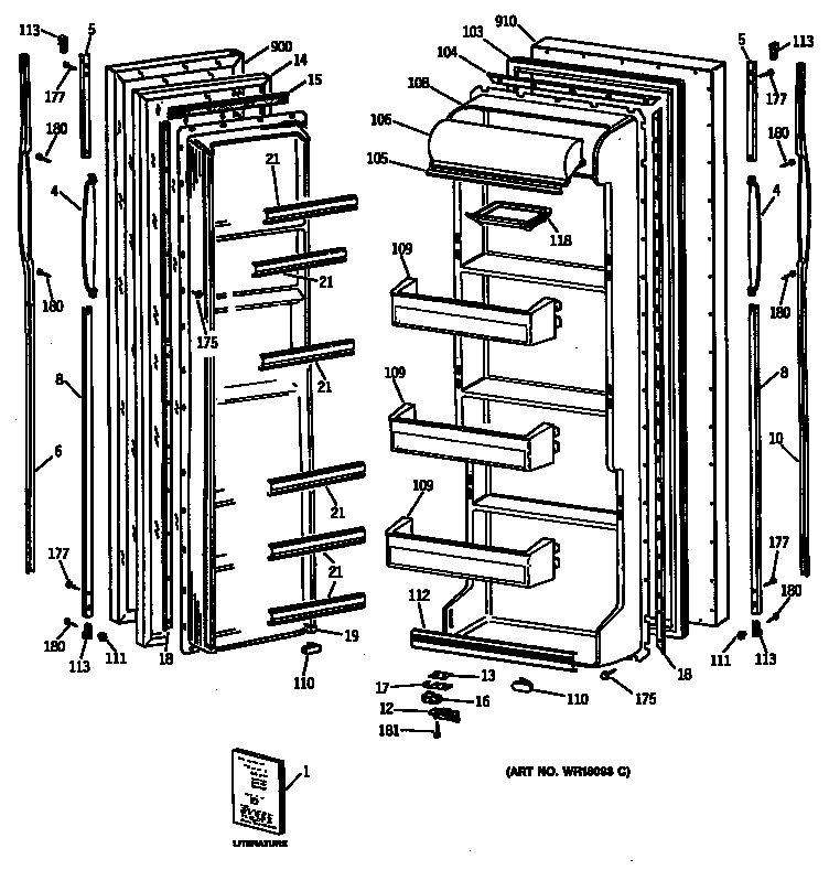 GE MSX22GASBAD doors diagram