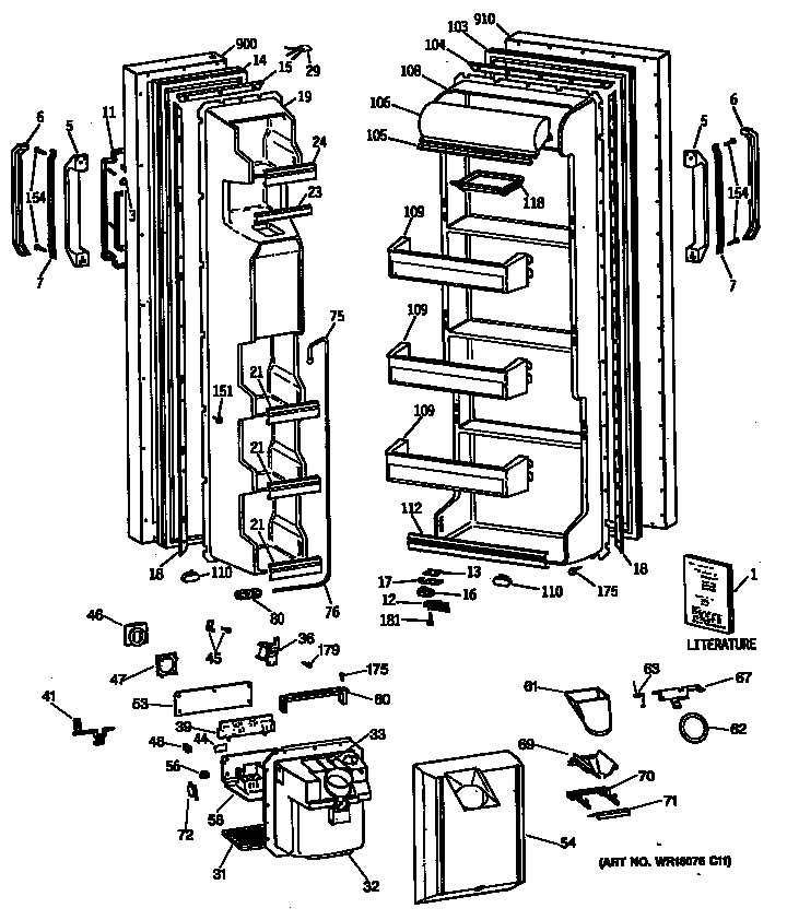 GE MSX22GRSBAD doors diagram