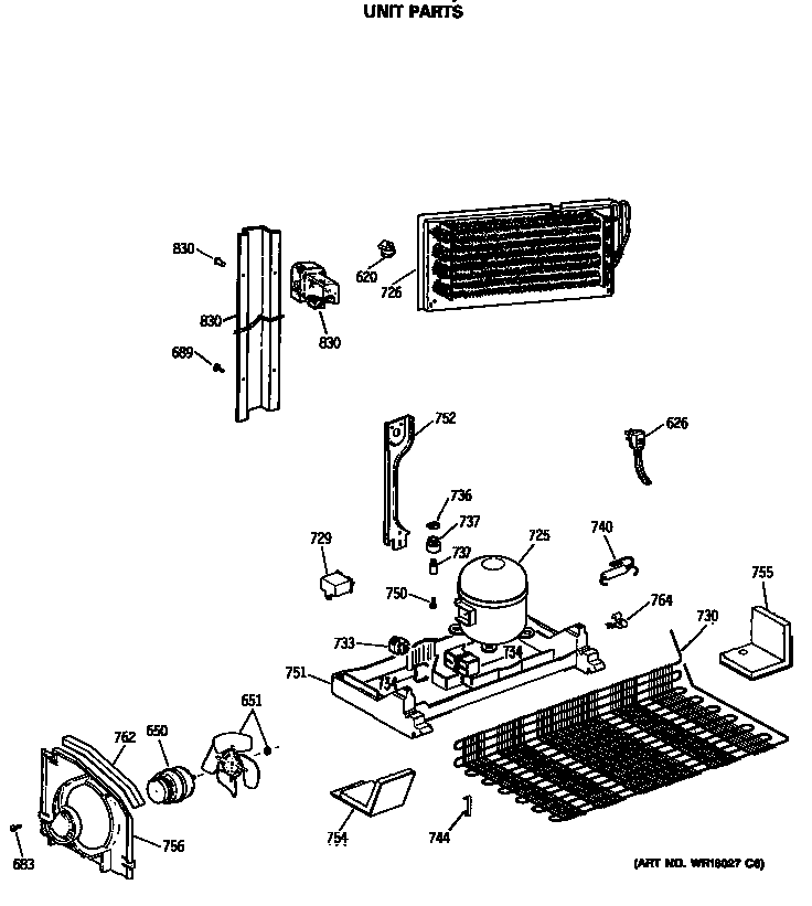 GE MTH18EASMRWH unit parts diagram