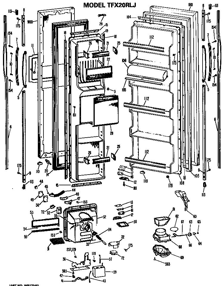 GE TFX20RLJ doors diagram