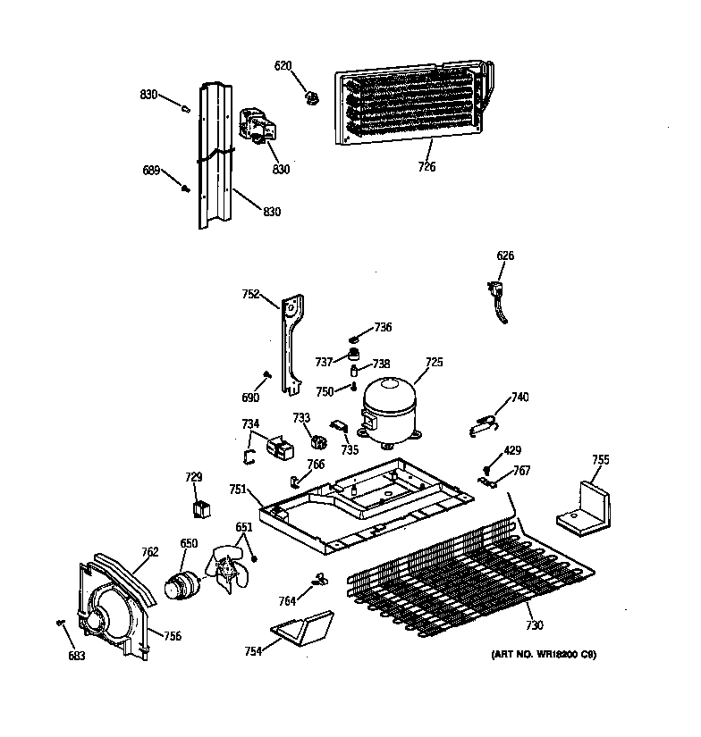 GE TBX21MAXFRWW unit parts diagram