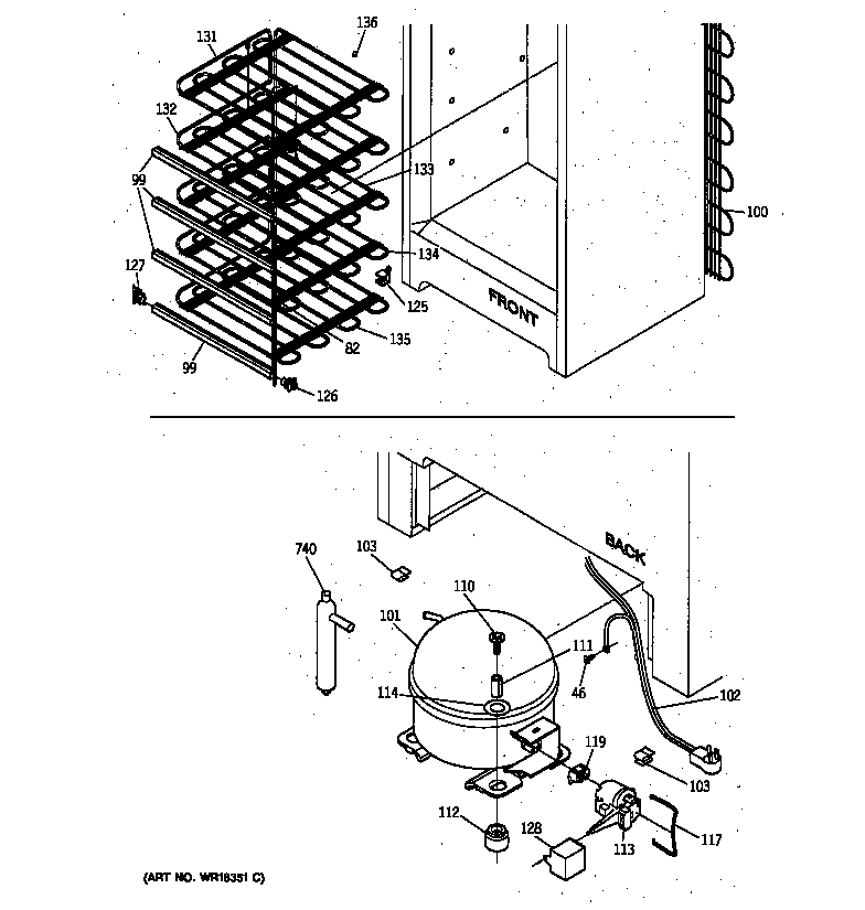 GE FP21DXARWH unit parts diagram