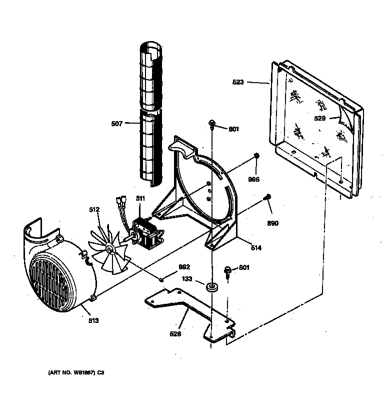 GE JDP37GV1BB fan diagram