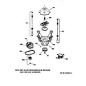 Hotpoint VVXR1040T5WB suspension, pump & drive components diagram