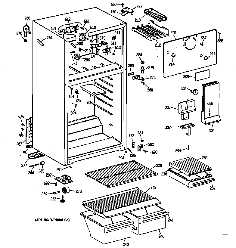 GE CTX14EYZBRAD cabinet diagram