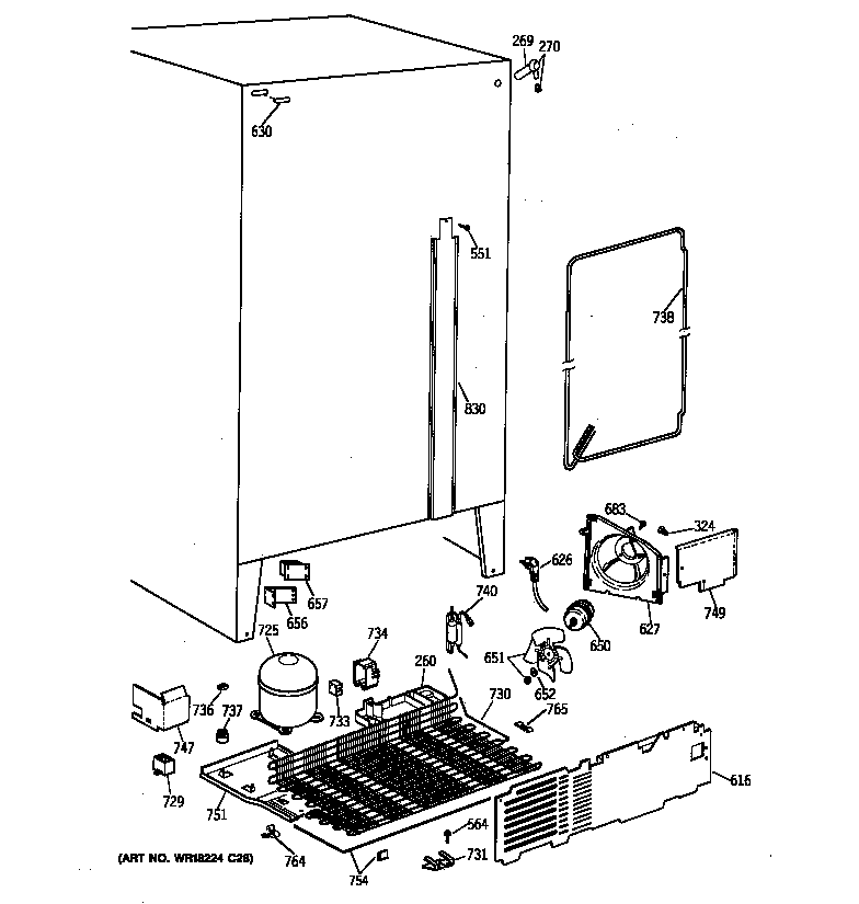 GE CSK22GAXEAD unit parts diagram