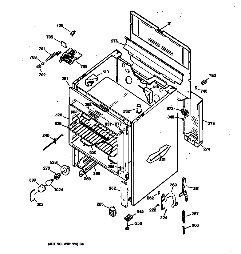 GE JBP48AY1 body parts diagram