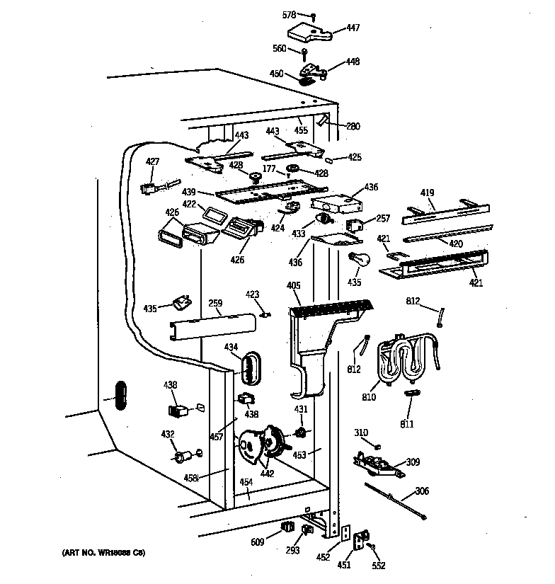 GE TPX21BRXFWW fresh food section diagram