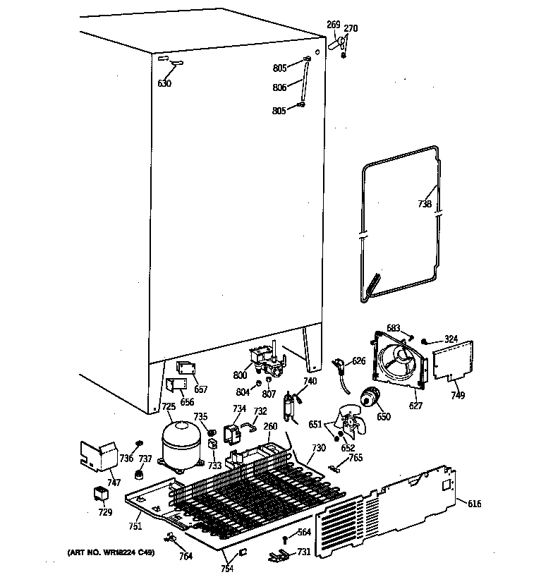 GE TFT22JWXFAA unit parts diagram