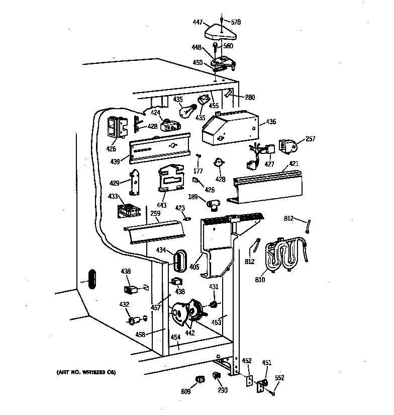 GE TFT25PRYFAA fresh food section diagram